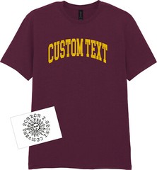 Custom Print College Style T-Shirt – Personalised, Varsity Top, Various Colours