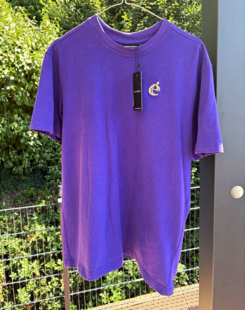 ére studios mens t shirt XS purple cotton jersey short sleeve crew neck logo plain