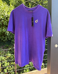ére studios mens t shirt XS purple cotton jersey short sleeve crew neck logo plain