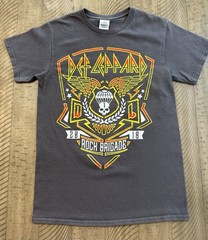 Delta Pro Weight Def Leppard Rock Brigade Tour 2018 Gray Graphic Tee S