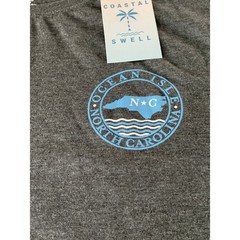 NWT Coastal Swell Charcoal Gray Lightweight Cotton‑Blend T‑Shirt Size XL