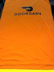 DoorDash Front & Back Food Delivery Driver ORANGE Short Sleeve 2XL Shirt *RARE*