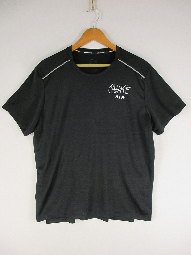 Nike Dri-FIT T-Shirt Mens XL Nike Air Short Sleeve Graphic Black Running Tee