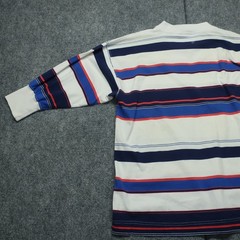 Vintage Levi’s Relaxed Fit T-Shirt Mens M White Blue Striped Crew Neck Comfort
