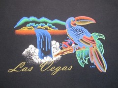Vintage Las Vegas Shirt Mens XL Black Fruit of the Loom Parrot Waterfall 90s Tee