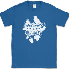 Autumn Happiness T-Shirt Fall Thanksgiving Holiday Seasonal Leaves Tee