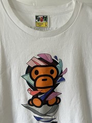 A Bathing Ape BAPE Baby Milo Graphic Logo Crew Neck Cotton Jersey Tee Men’s L