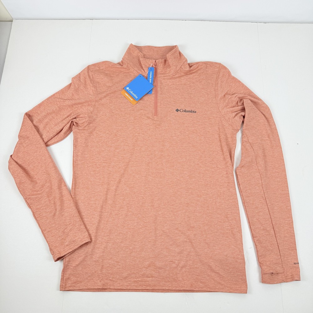 Columbia Men’s Tech Trail 1/4 Zip Shirt – Faded Peach-Size Small