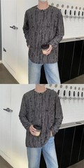 Men’s Distressed Long Sleeve T-Shirt Harajuku Aesthetic Ripped Pullover Top
