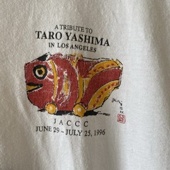 Vintage 1996 Taro Yashima Tribute Exhibition Tee Shirt L Los Angeles Kagoshima