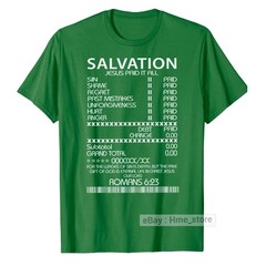 Salvation Jesus Paid It All T-shirt Fun Receipt Romans Bible Scripture Christian