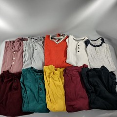 Lot of 10 Pull Over Long Sleeve T-shirts Mens Size M/L/XL/2XL