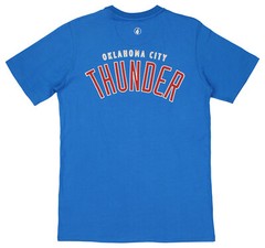 FISLL NBA Men’s Oklahoma City Thunder Team Color, Name and Logo Premium T-Shirt