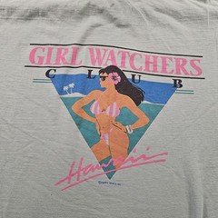 Vintage Girl Watchers Club Shirt Mens XL Green Graphic Hawaii Happy Shirts 80s