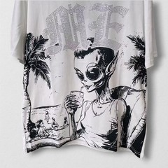 Mixed Emotion Mens T-Shirt Tee “Beach” Rhinestone Short Sleeve | Small-Large