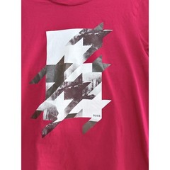 Boss Pink Graphic Crewneck T-Shirt with Silver Accent size S