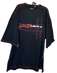 men 6x T shirt short sleeve urban Multi Stitch with applique and prints blue New