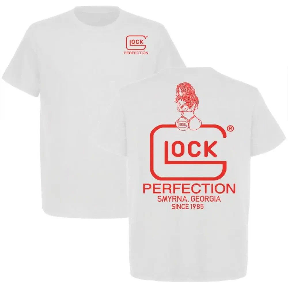 100% Cotton Sexy Girl Sit on Glock Logo T-Shirt, Gift for Glock Fans, Unisex Sho