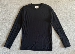 Red Jacket Shirt Mens Medium Black Long Sleeve Crewneck Basic Tee Casual Cotton
