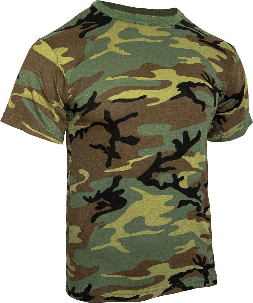 Woodland Camouflage Heavy Duty Premium Poly/Cotton Military T-Shirt