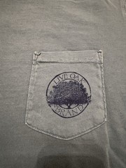 Live Oak Brand Comfort Colors American Flag T-Shirt Size Small Blue Excellent