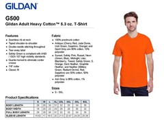 Gildan Heavy Cotton Mens T-Shirt (5 Pack) Crew Neck Short Sleeve Tee S-XL 5000