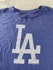 MLB Los Angeles LA Dodgers Blue Faded Logo T Shirt Mens Large Athletic Baseball