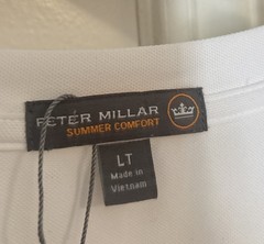 New Peter Millar White Summer Comfort Crewneck T Shirt L Large Long Tall LT