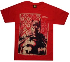 DC Comics Batman Dark Knight Portrait Red T-Shirt Official License Fifth Sun Men