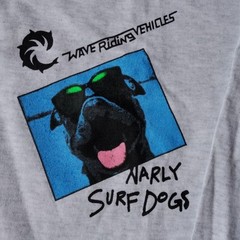 Vintage Wave Riding Vehicles Shirt Mens XL Surf Dog Graphic Long Sleeve USA 90s