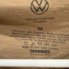 Volkswagen Save Gas Drive a VW Beetle Graphic T-Shirt Tan Mens Medium