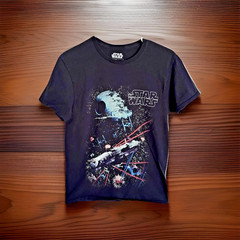 C-Life Group Star Wars Death Star Millennium Falcon Graphic T-Shirt Size S