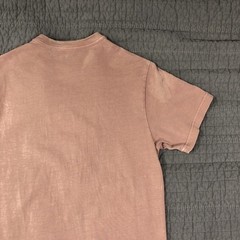 Kith Shirt Men XS Pink Script Logo Embroidered Tee Crewneck Distressed Patina