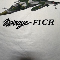 Vintage Fighter Jet Tshirt Mirage F1CR Size Large Single Stitch White Used