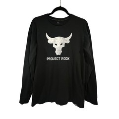 Under Armour Mens Project Rock Brahma Bull Long Sleeve T-Shirt Black Small