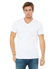 Bella + Canvas 3005 2XL White Unisex Short Sleeve Cotton V-Neck T-Shirt