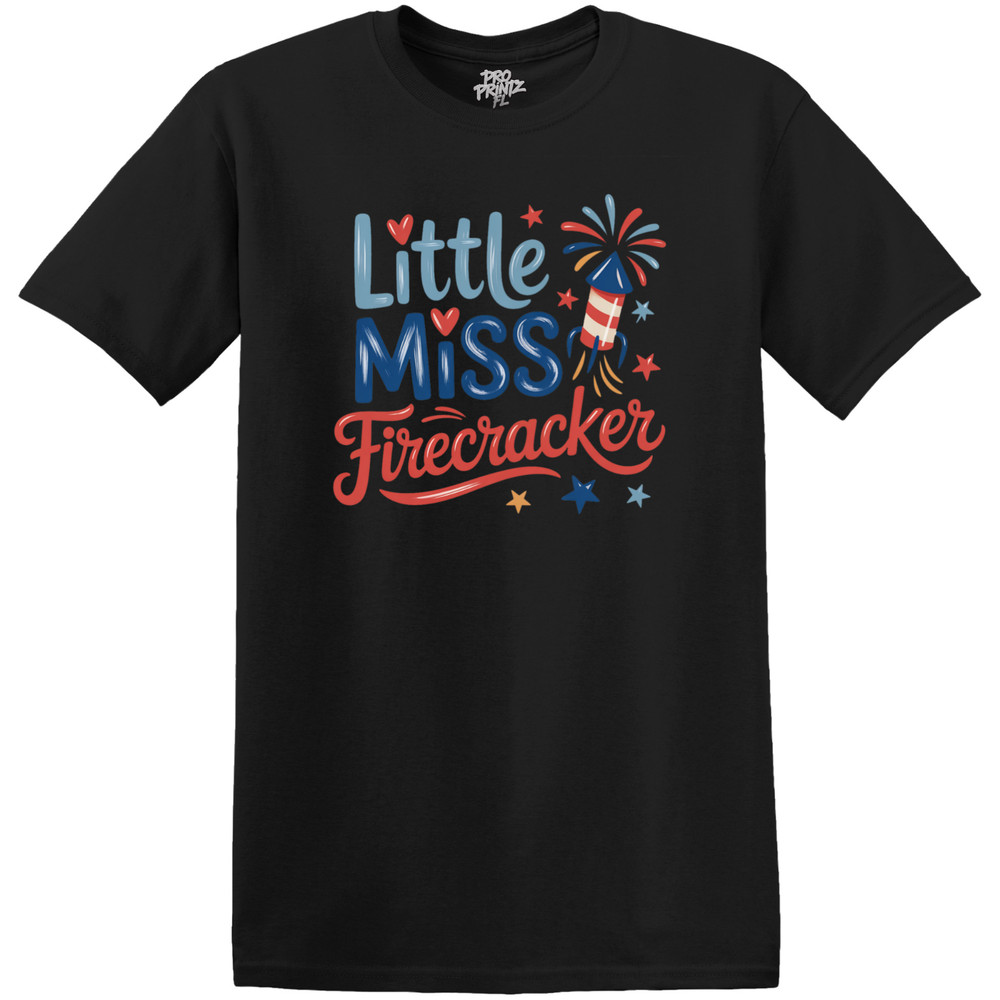 Fourth Of July T-Shirt – “Little Miss Firecracker” – Adult/Kid Sizes