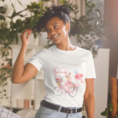 14 February Heart Day Holiday Happy Valentine’s Day T-Shirt, Bicycle Love Gift
