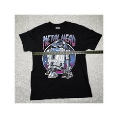Star Wars Metal Head R2-D2 Black Graphic T-Shirt Size M MAD Engine