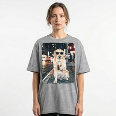 Golden Retriever Shades Cold Brew Neon Street Unisex T-Shirt Funny Dog Lover Tee