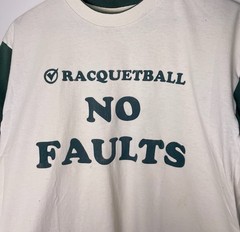 Vtg 90s Raquetball No Faults Color Block Single Stitch T-Shirt Size L