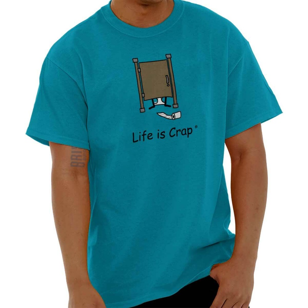 Life is Crap Sucks Toilet Paper Funny Gift Womens or Mens Crewneck T Shirt Tee