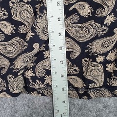 Mens Paisley T Shirt Navy Blue Tan Cotton Short Sleeve Large Preppy Streetwear