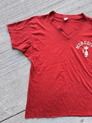 Champion Meredith Graphic Print Red Men’s V-Neck Short Sleeve Cotton Tee L
