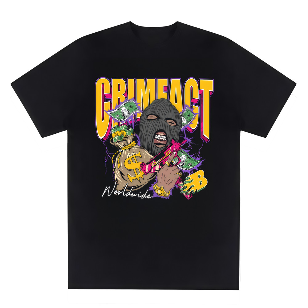 Space Funnin’ Retro Hip Hop Graphic T-Shirt Vibrant Money Pistol Print