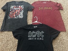 3x Adult Men’s Large L Rock Band T Shirts Led Zeppelin ACDC Rolling Stones NWOT