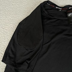 Spyder Active T-Shirt Men Large Black Short Sleeve Crew Neck Performance Stretch