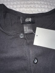 NWT H&M Henley Shirt Black Size XS Adjustable Sleeves