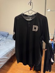 Diamonds, new era, black XL partial button up t-shirt