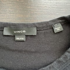 Vince Men’s 2XL 100% Cotton Crewneck Black USA Made Classic Basic T-Shirt